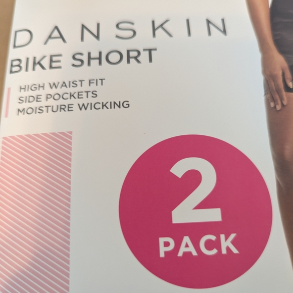 Danskin Black Athletic Bike Shorts - 2 Pack - Picture 3 of 4